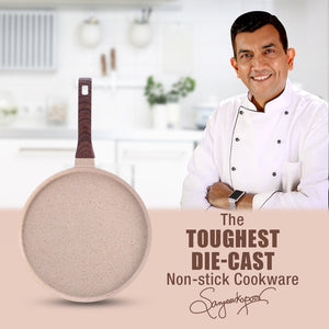 Wonderchef Duralife Die-Cast Flat Skillet Dosa Tawa, Crepe Pan (28 cm)