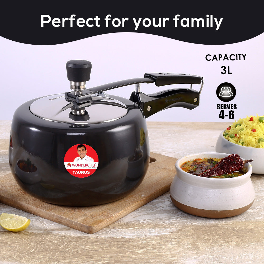 Wonderchef Taurus Hard Anodized Pressure Cooker (3L)