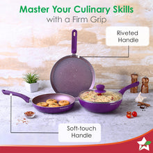 Load image into Gallery viewer, Wonderchef Royal Velvet Non-stick Cookware Set (4 Pc, Purple)