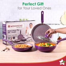 Load image into Gallery viewer, Wonderchef Royal Velvet Non-stick Cookware Set (4 Pc, Purple)