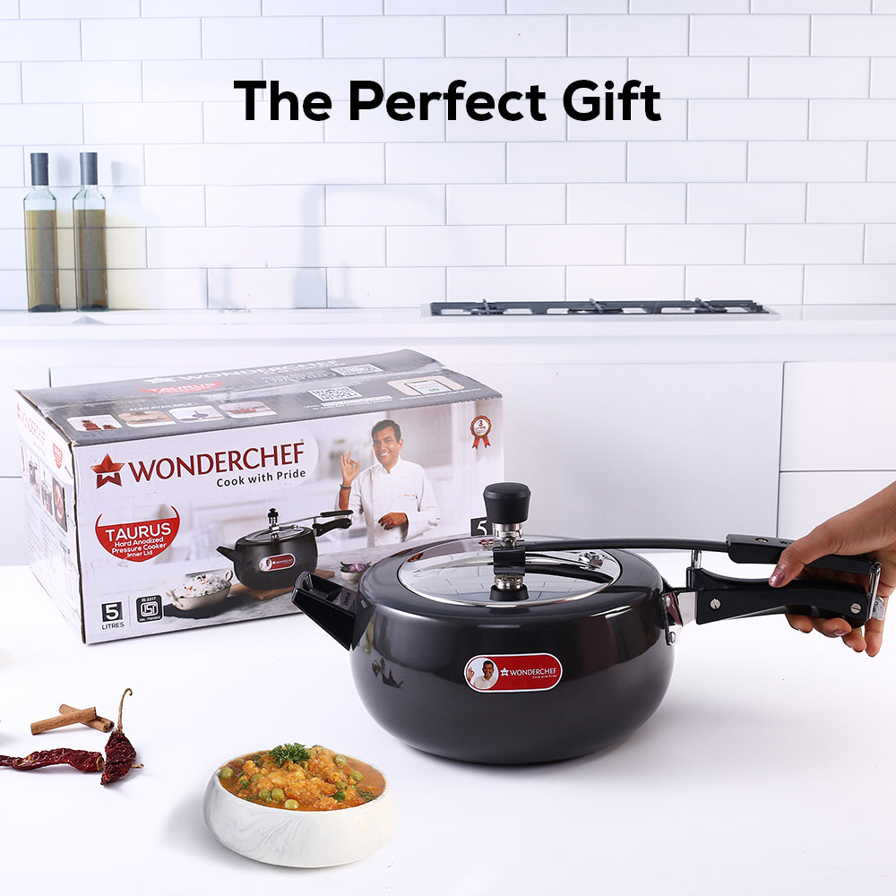 Wonderchef Taurus Hard Anodized Pressure Cooker (5L)