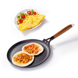 Wonderchef Ferro Light Cast Iron Flat Skillet Dosa Tawa, Crepe Pan (28 cm)