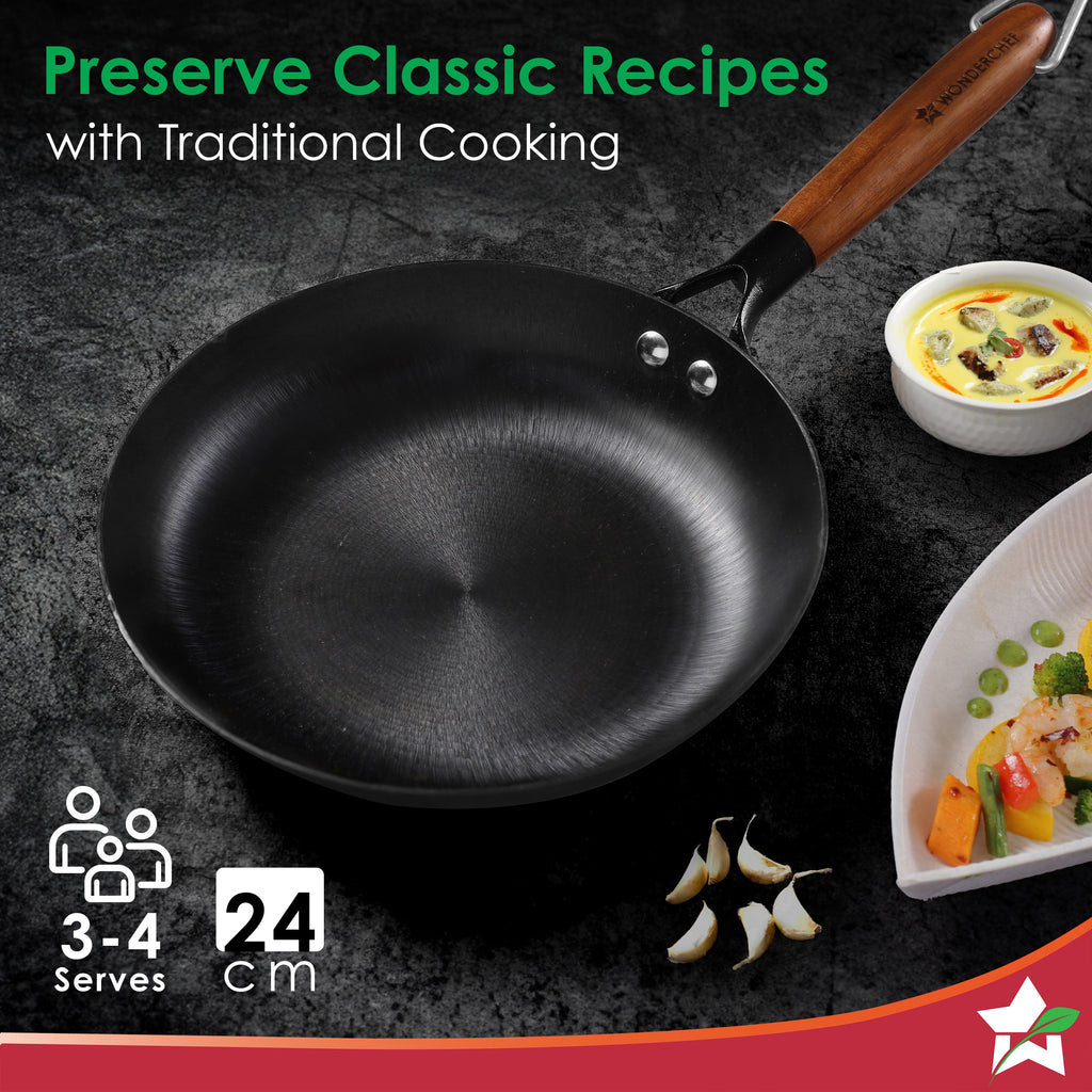 Wonderchef Ferro Light Cast Iron Fry Pan (24 cm, 1.4L)