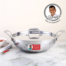 Load image into Gallery viewer, Wonderchef Nigella Tri-Ply Kadhai with Lid (20 cm, 1.5L)