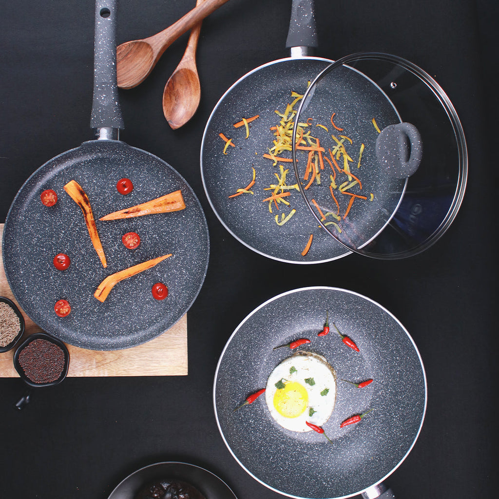 Wonderchef Granite Non-stick Cookware Set (4 Pc)