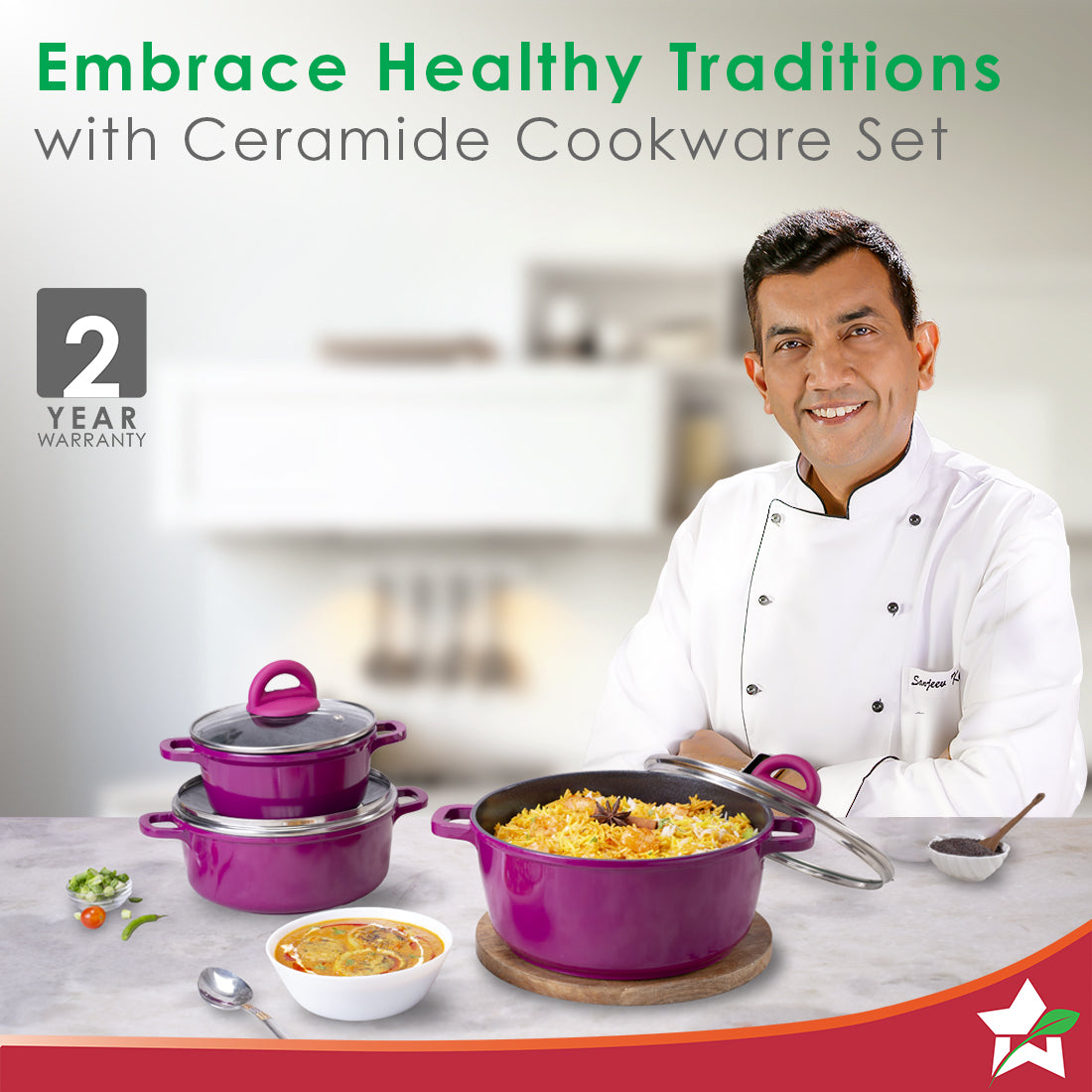 Cooking Set Wonder Wonderchef Ceramide Casserole Set | Non Stick Cookware Set Online ...