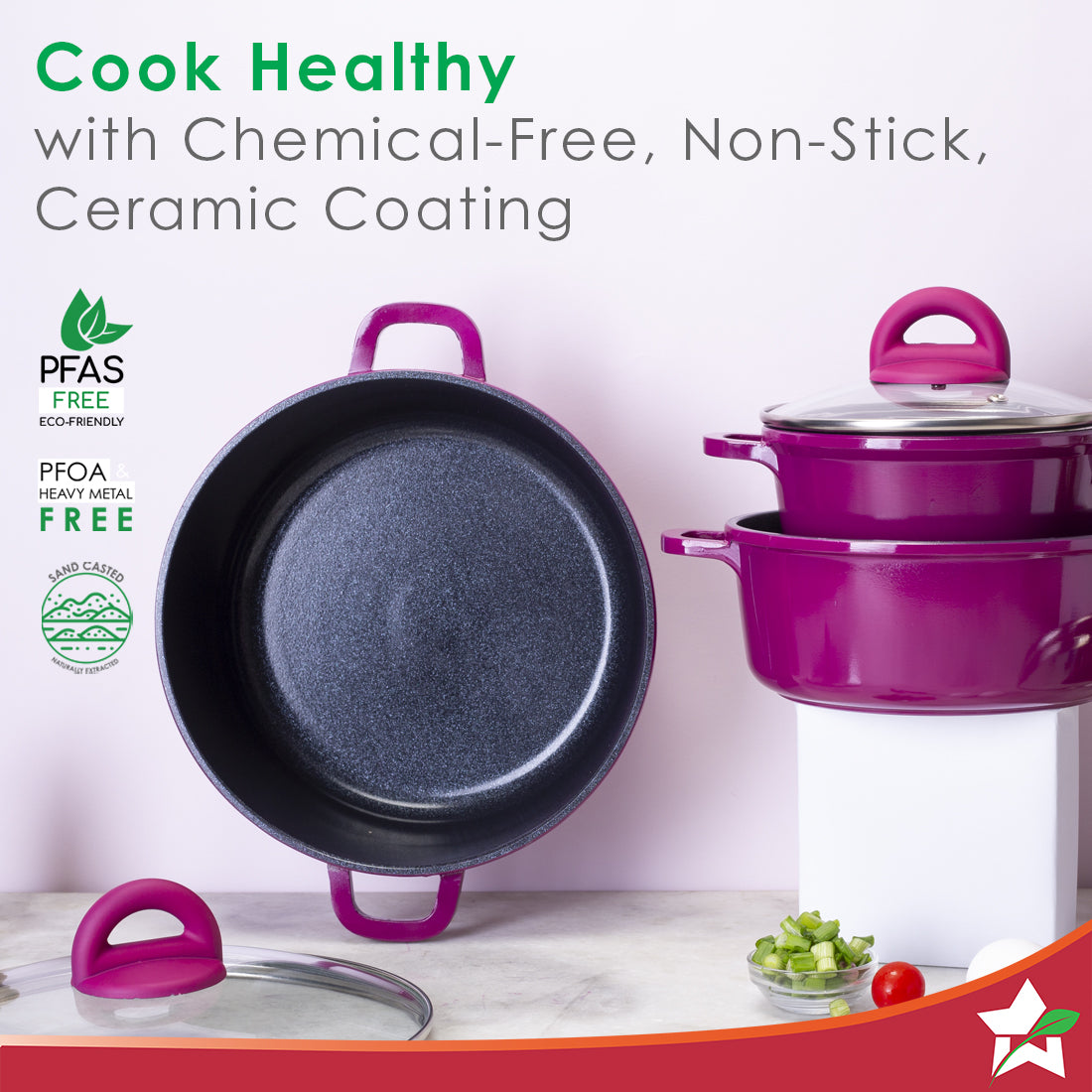 Cooking Set Wonder Wonderchef Ceramide Casserole Set | Non Stick Cookware Set Online ...